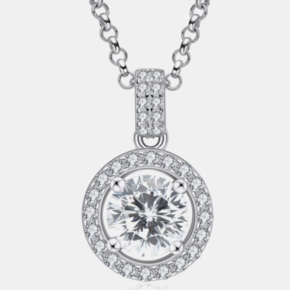 Zircon Pendant 925 Sterling Silver Necklace - Picture 3 of 6